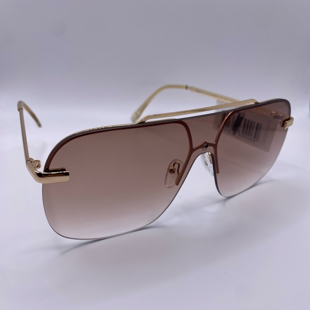 Aire Venatici 137mm Aviator Sunglasses Bright Gold Light Brown Gradient NWT+Case